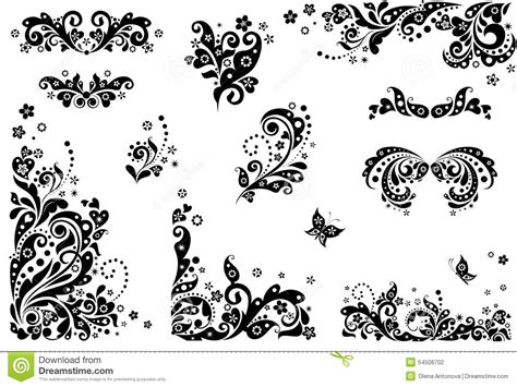 Vintage Design Elements Black And White Stock Vector