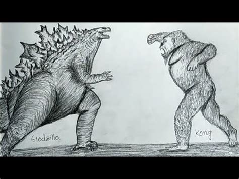 Godzilla Vs Kong Drawing Step By Step Godzilla Kong Dozorisozo