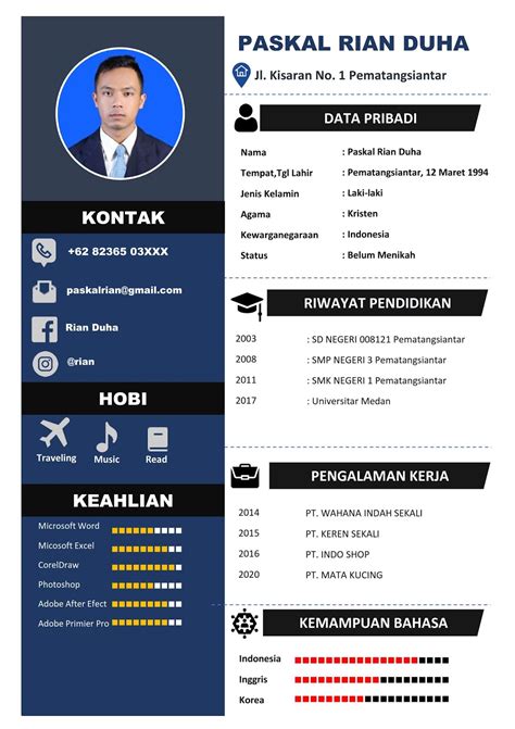 Download Gratis Template CV Lamaran Kerja Kreatif DOC Bisa EDIT Goliketrik