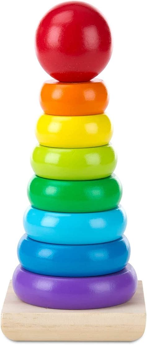Melissa And Doug Rainbow Stacker Wooden Ring Educational Toy Baby Toys