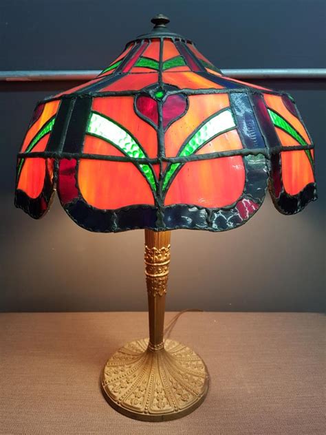 Art Nouveau Stained Glass Lamp