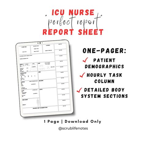 Best Icu Nurse Report Sheet For The Perfect Report Nursing Etsy