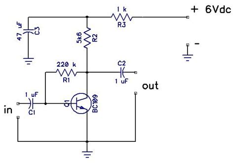 Preamp Mic 1 Transistor Skema Rangkaian Elektronika