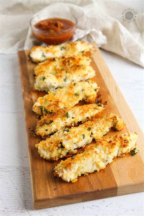 Breaded chicken cutlets are baked, not fried yet the chicken is so moist and full of flavor. Baked Parmesan Crusted Chicken Recipe - MomDot