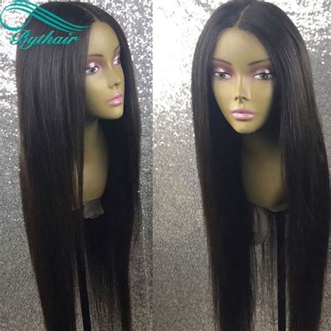 Bythairshop Brazilian Lace Front Human Hair Wigs Silky Straight 130