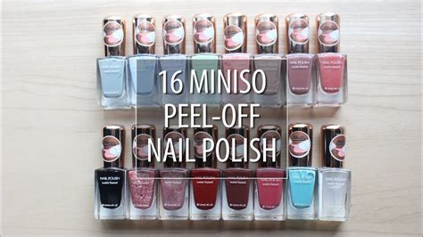There are 144 peel off nail polish for sale on etsy, and they cost $9.39 on average. TRY ON 16 MINISO PEEL-OFF NAIL POLISH + COLOUR DETAILS ...