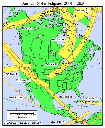Nasa Maps Of Solar Eclipses In North America