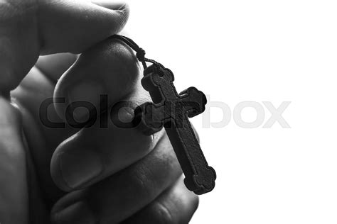Hand Holding The Cross Stock Image Colourbox