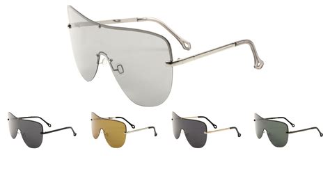 Polarized Rimless Solid One Piece Lens Bulk Sunglasses Frontier Fashion Inc