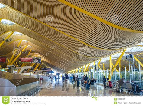 Interior Of Barajas International Airport In Madrid Spain Editorial Photography Image Of