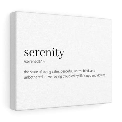 Serenity Definition Printable Serenity Wall Art Serenity Etsy One