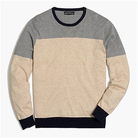 Jcrew Factory Cotton Colorblock Crewneck Sweater