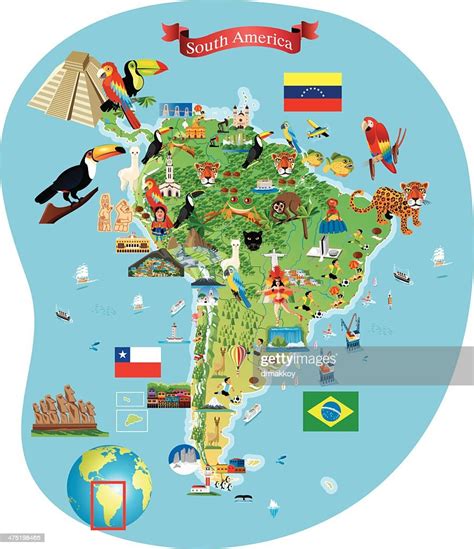 South America Cartoon Map High Res Vector Graphic Getty Images