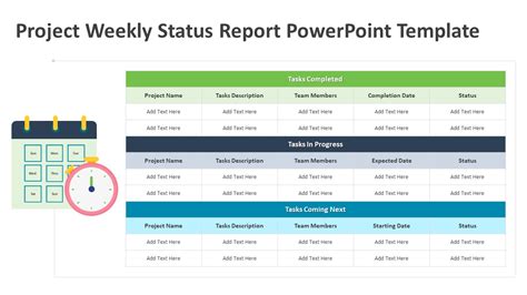 Project Weekly Status Report Powerpoint Template Ppt Templates