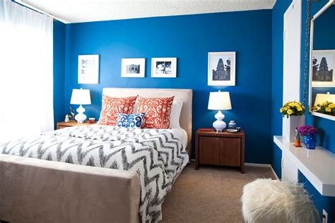 A Cool Calm And Cobalt Bedroom Homepolish Bright Blue Bedrooms