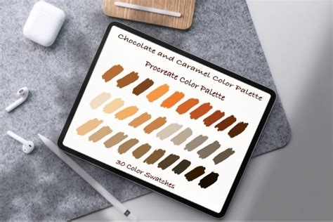 chocolate and caramel color palette procreate palettes