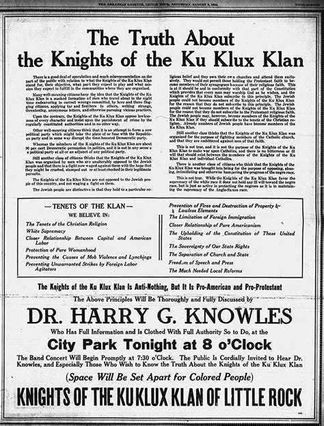 Ku Klux Klan After 1900 Encyclopedia Of Arkansas