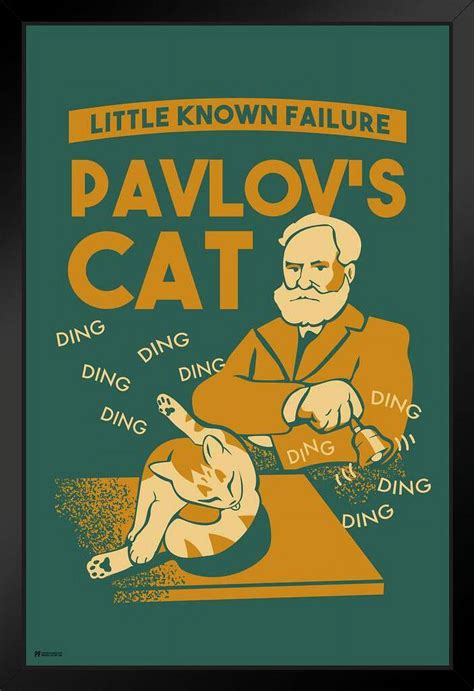 Pavlovs Cat Little Known Failure Funny Poster For Classroom Science Psychology Art Geeky Nerdy