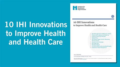 10 Ihi Innovations To Improve Health And Health Care Youtube