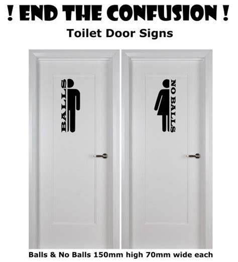 Toilet And Bathroom Door Sign Vinyl Decal Sticker Pack Of Two Funny
