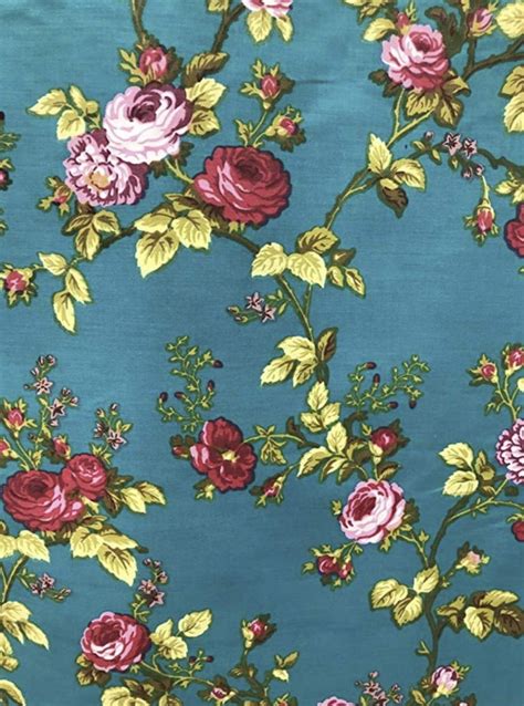 Vintage Style Fabric By The Yard Vintage Floral Rose Print Poly Cotton Fabric By The Yard
