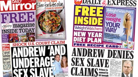 Newspaper Headlines Prince Andrew Sex Claim Denial And Conservative Poster Fib Bbc News