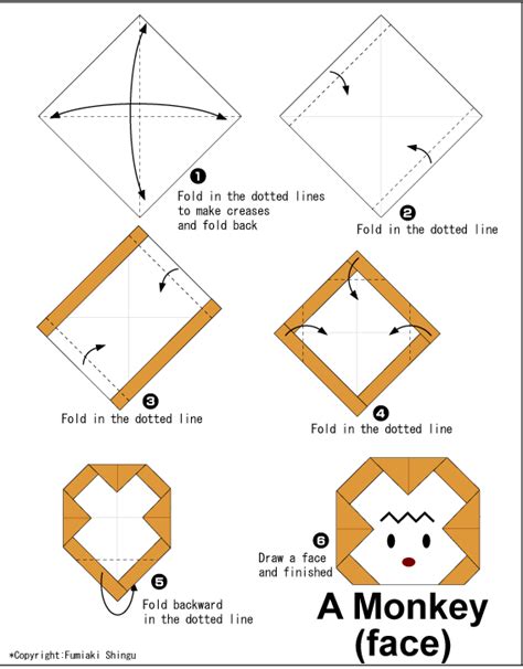 Monkeyface Easy Origami Instructions For Kids
