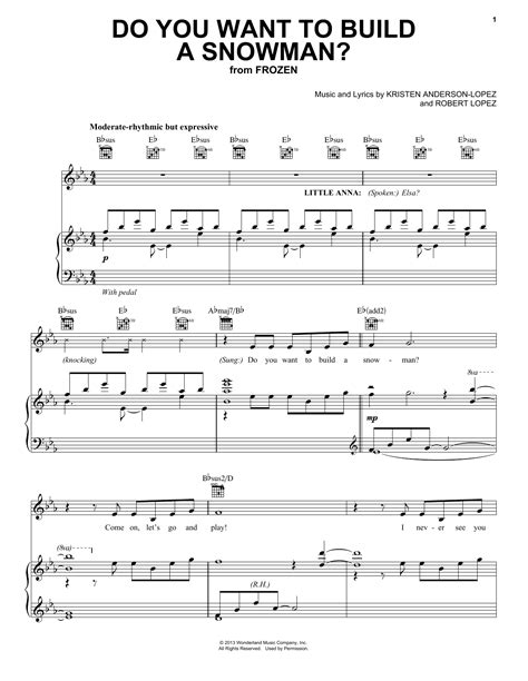 Do You Want To Build A Snowman Sheet Music Direct