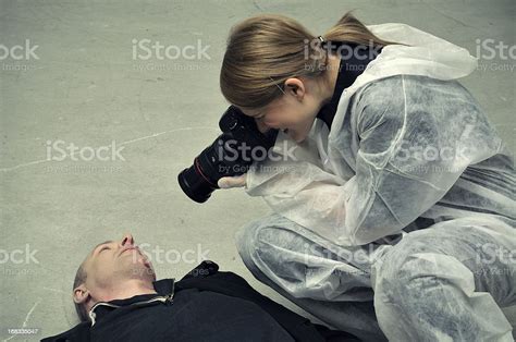 Forensic Police Photographing Dead Body Stock Photo Download Image