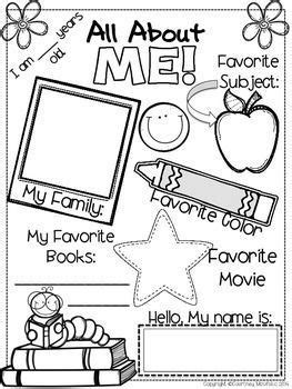 This worksheet is good for speaking practice. First Day of School: All About Me! | First day of school ...