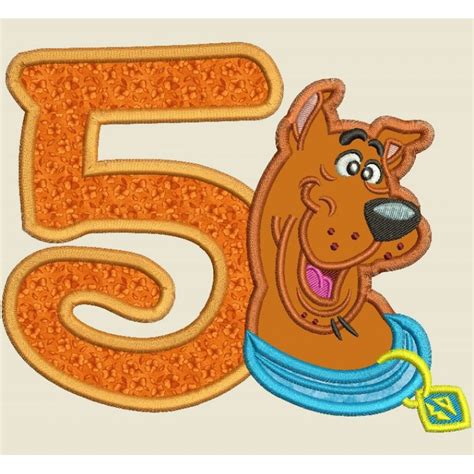 Scooby Doo 5th Birthday Applique Design