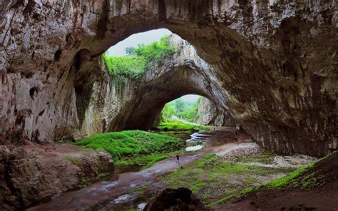 Cave River Grass Bulgaria Rock Huge Nature Landscape Wallpapers Hd Desktop And Mobile