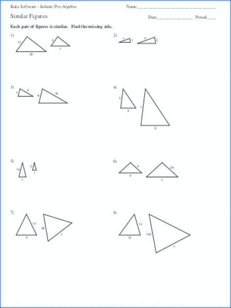 Scale Factor Similar Triangles Worksheet
