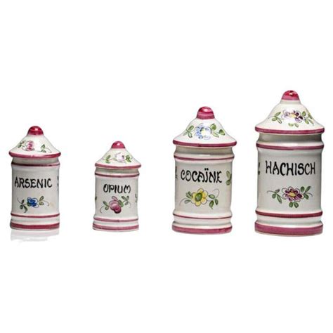 Rare Set Of 17 French Porcelain Apothecary Jars For Sale At 1stdibs