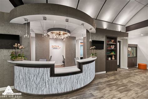 Curved And Open Reception Desk Dental Office Design By Arminco Inc