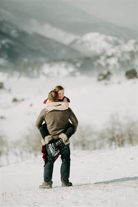 Winter Rocky Mountain National Park Adventurous Engagementestes Park