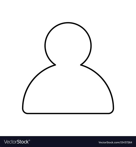 Profile Outline Icon Isolated Lined Royalty Free Vector