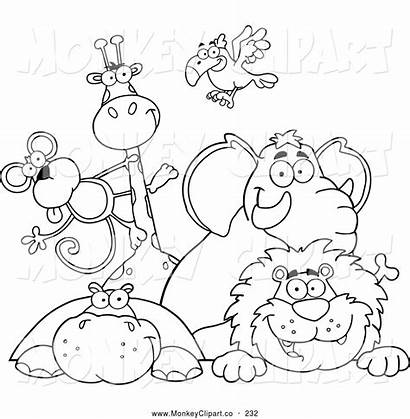 Zoo Coloring Animals Animal Pages Clipart Clip