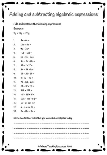 Introduction To Algebra Ks2ks3 Worksheets Presentations Included By
