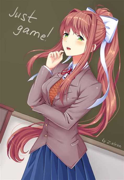 Monika Knows That Ddlc Is Just A Game 💚💚💚 By Zialron On Deviantart