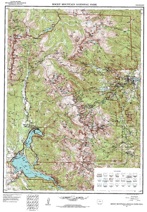 Estes Park Rocky Mountain National Park Map Print Colorado Topographic