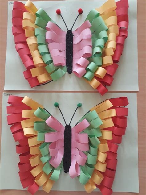Love This Butterfly Made With Paper Strips Kids Crafts Valentine