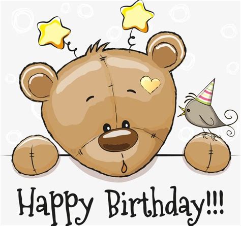 Bear Birthday Png Transparent Vector Cartoon Bear Birthday Cards