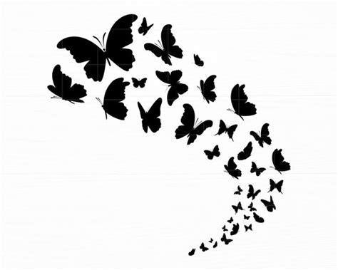 Flying Butterflies Svg Butterfly Swarm Svg Butterfly Clipart - Etsy