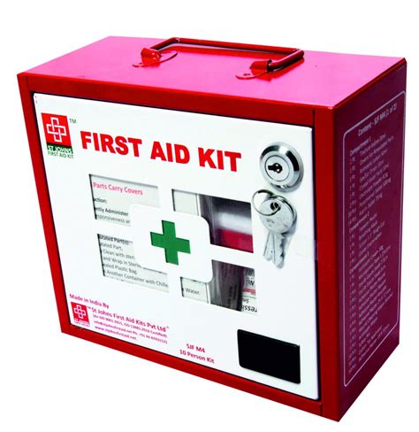 St Johns First Aid Industrial First Aid Kit Small Metal Box Wall