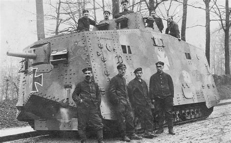 A7v Tank “mephisto” And Some Of Its Crew In 1918 This Is The Only
