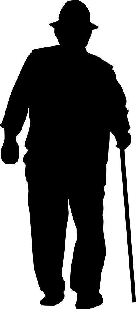 10 Elderly Old Person Silhouette Png Transparent