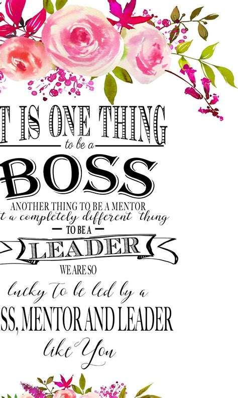 Boss Appreciation Day Or Week Floral Thank You Printable T Available As An Instant Download
