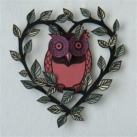 Valentine Owl Multi Layered Paper Sculpture Helen Musselwhite Flickr