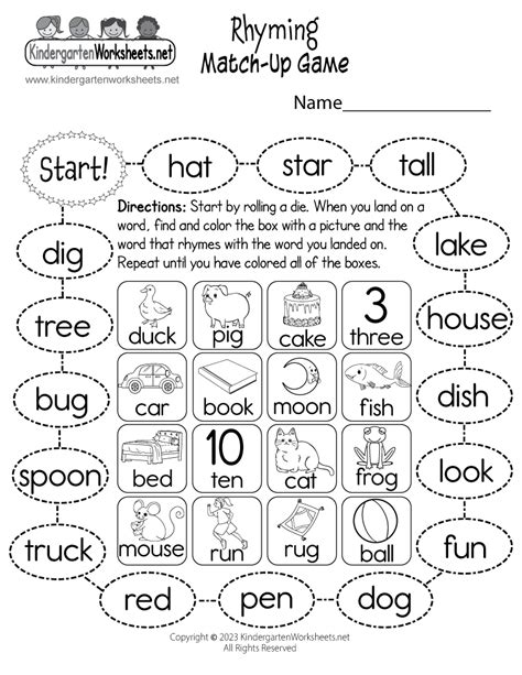 Rhyming Words Practice Worksheet Free Kindergarten English Worksheet